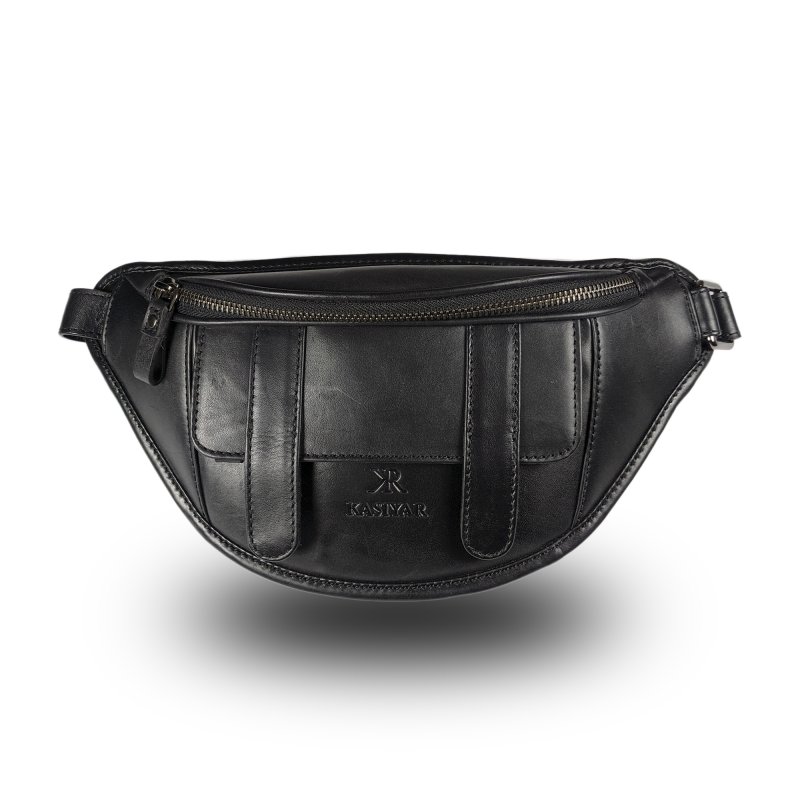 Kasiyar Leather Bum / Waist Bag Black