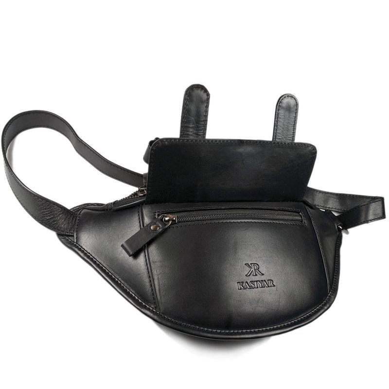 Kasiyar Leather Bum / Waist Bag Black