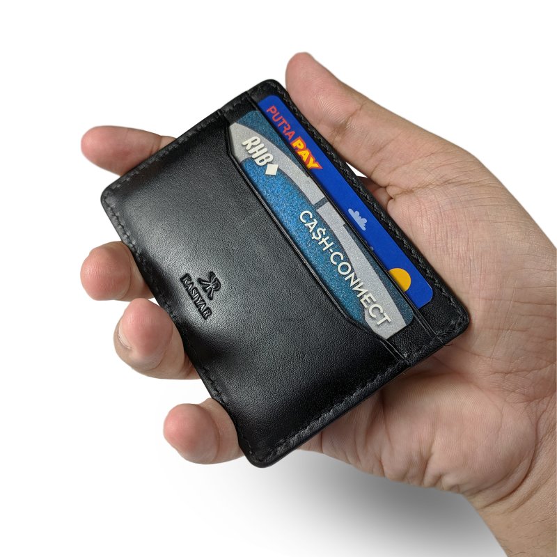 Kasiyar Leather Card Case Black