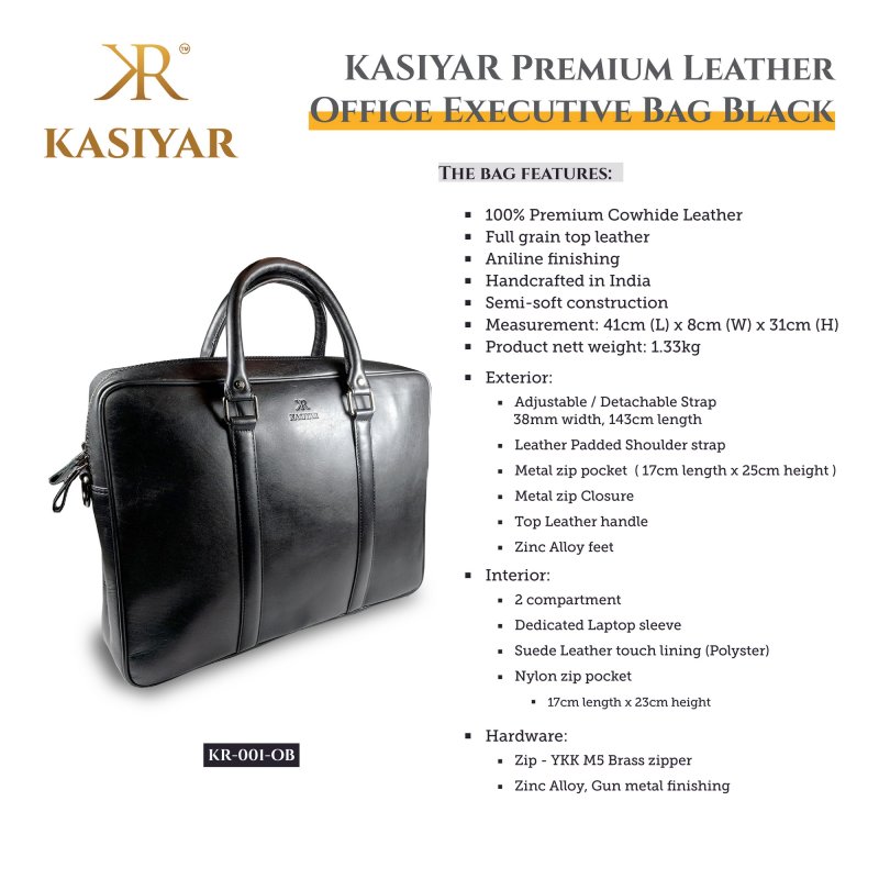 Kasiyar Leather Office Executive Bag