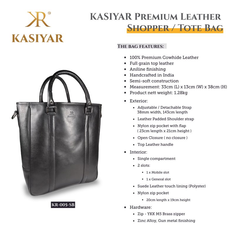 Kasiyar Leather Shopper / Tote Bag