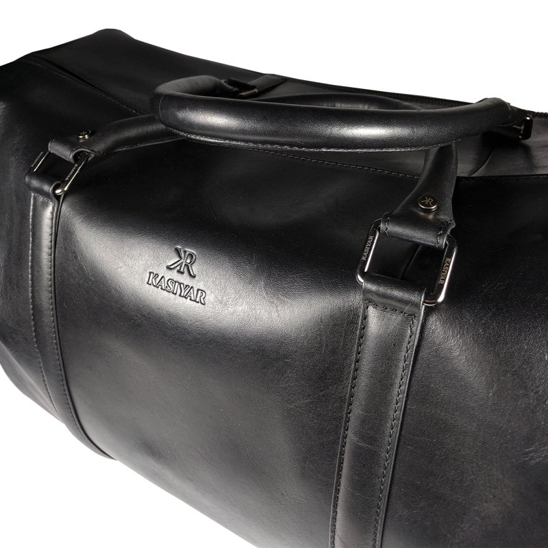 Kasiyar Leather Travel / Duffel Bag Black
