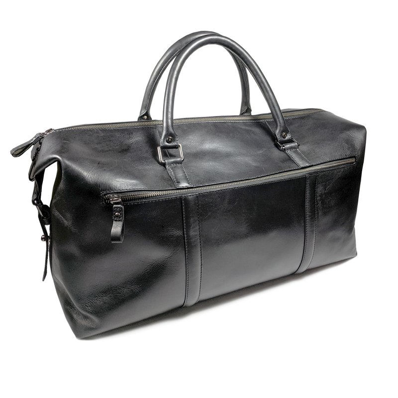 Kasiyar Leather Travel / Duffel Bag Black