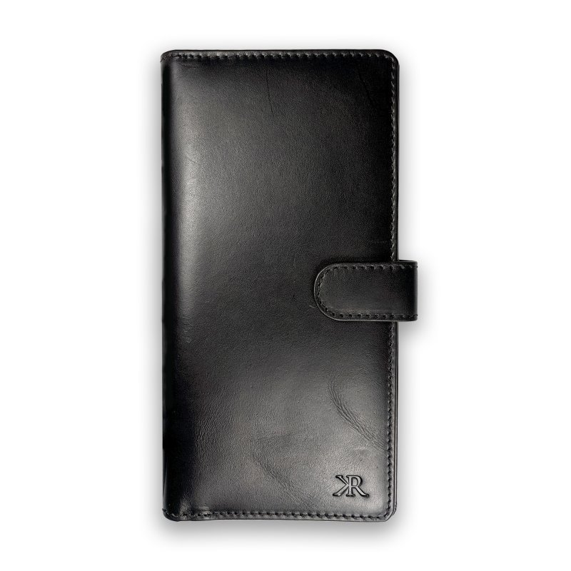 Kasiyar Leather Travel Wallet Black