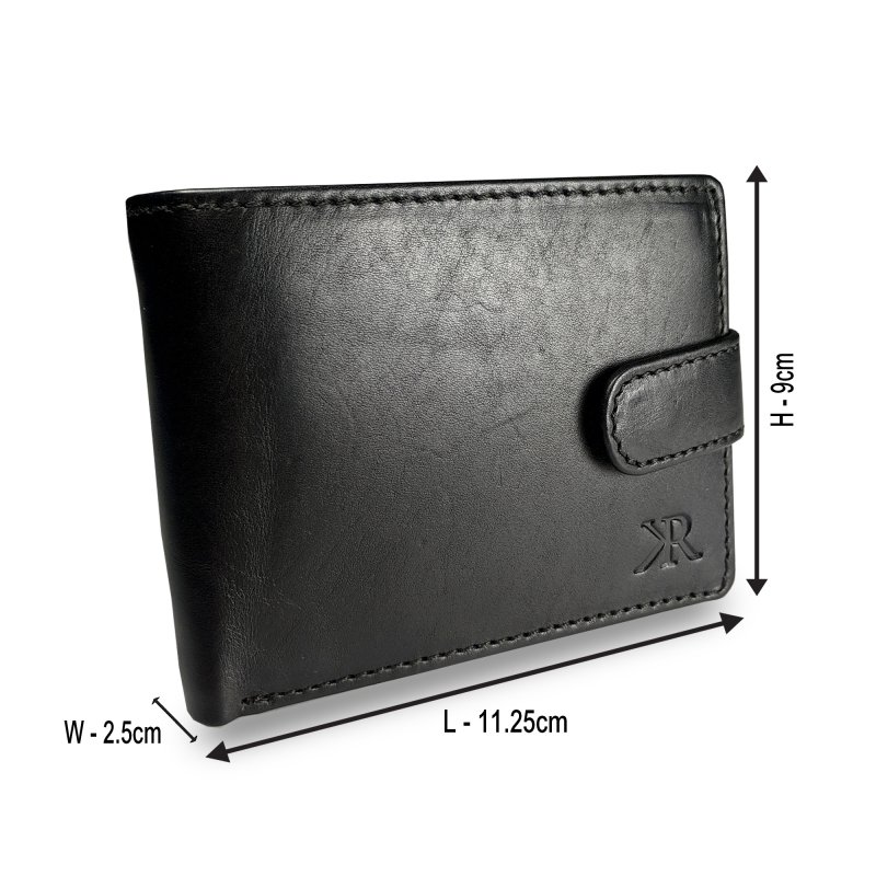 Kasiyar Leather Wallet With Top Loop Black